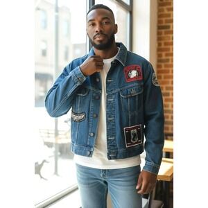 Vintage Lee PATD-153438 Denim Jacket USA Made Rolling Thunder POW MIA HOG Harley